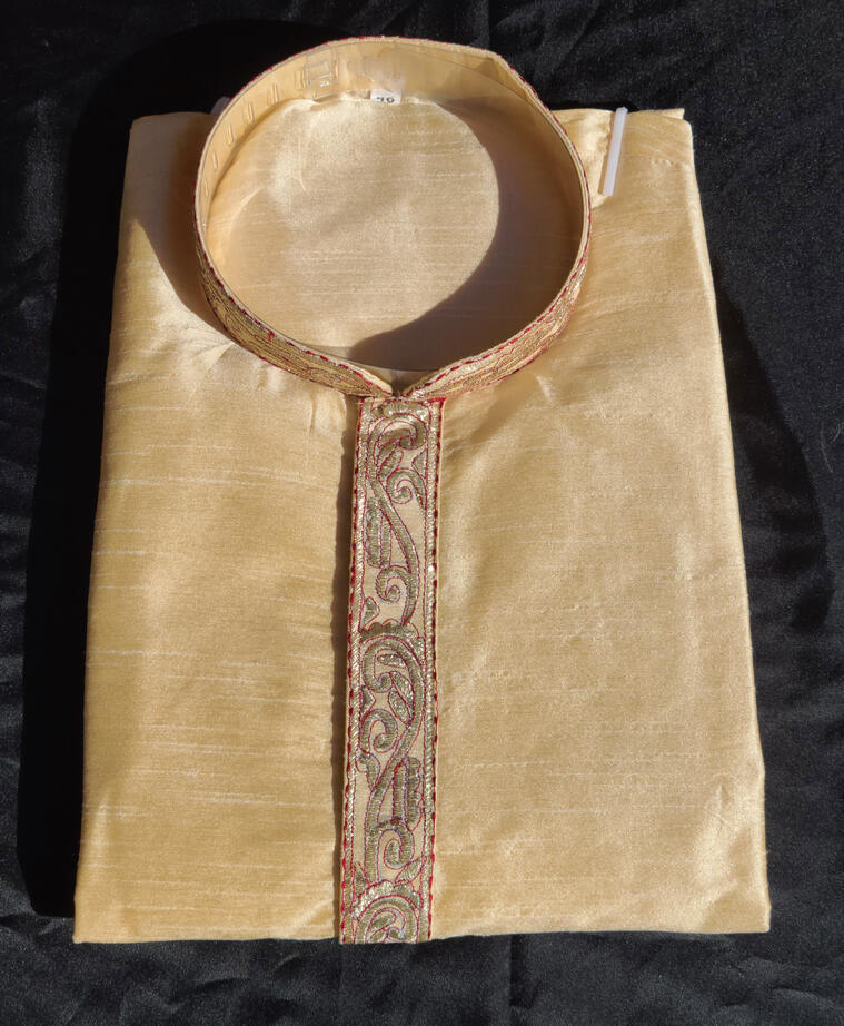 Yellow Cream with Gold Trim